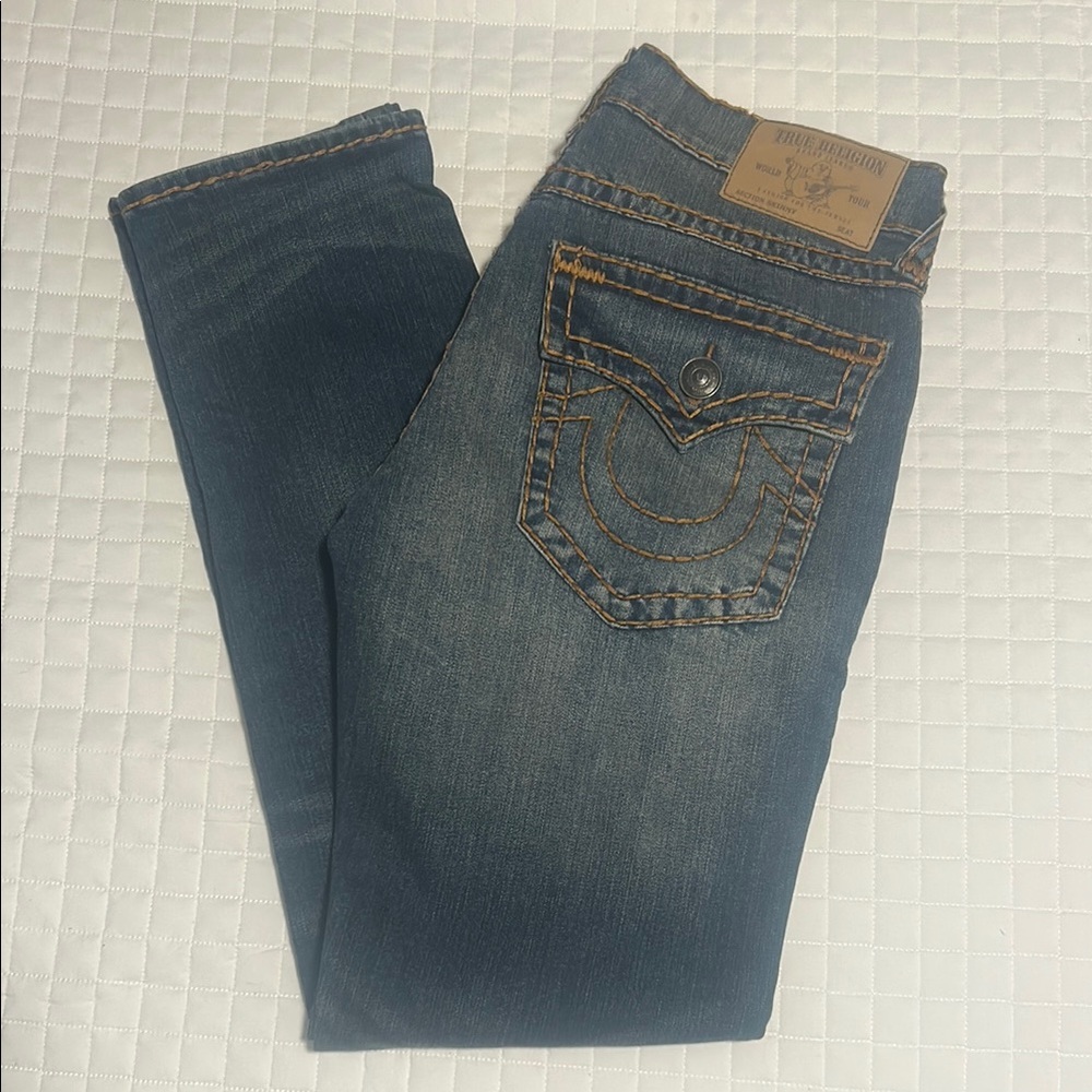 (Like New!!) Authentic-True Religion Blue Denim Jeans-Skinny